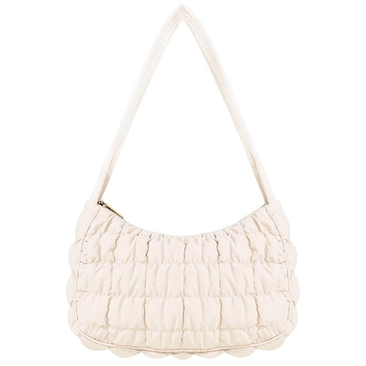 Quilted Puffer Purse for Women Crescent Bag Small Puffer Shoulder Bag Puffy Hobo Bag